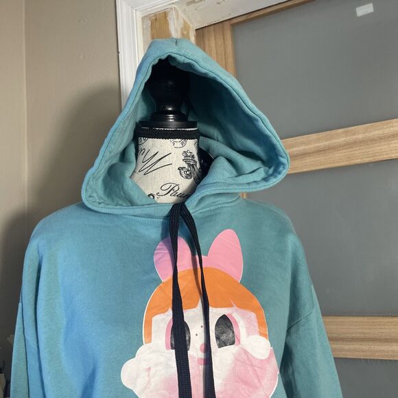 U HE YiTengFei Oversized Blue Cartoon Cozy Winter Soft Hoodie Sweatshirt - Picture 4 of 7